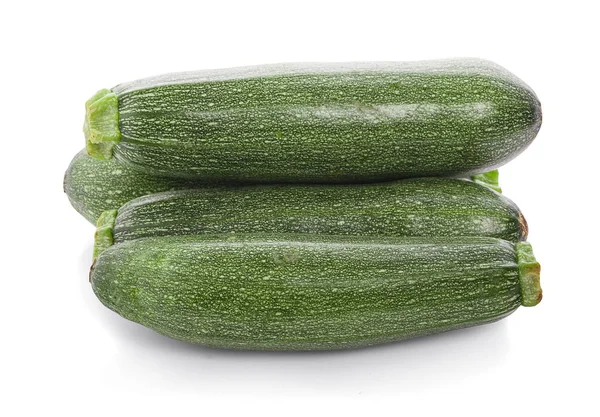 Zucchine Fresche Isolate Bianco Cetriolo — Foto Stock