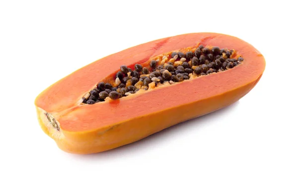 Slices Sweet Papaya White Background — Stock Photo, Image