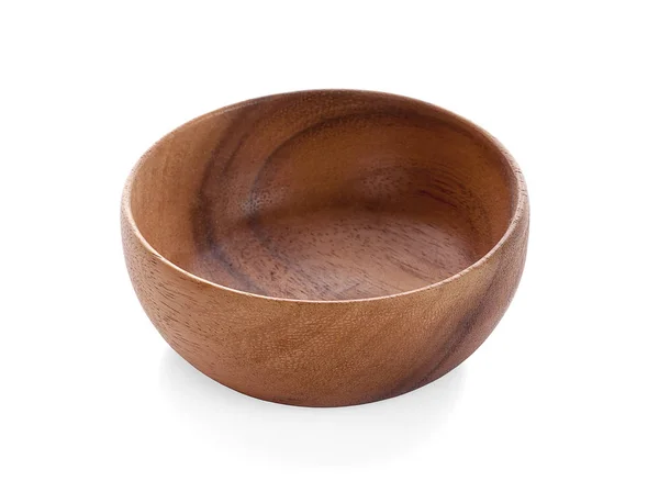 Wooden Bowl White Background — Stock Photo, Image