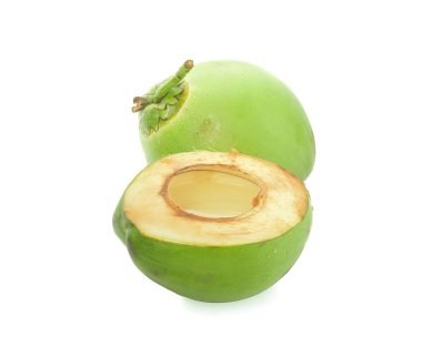 Beyaz arka plan üzerinde izole Hindistan cevizi suyu