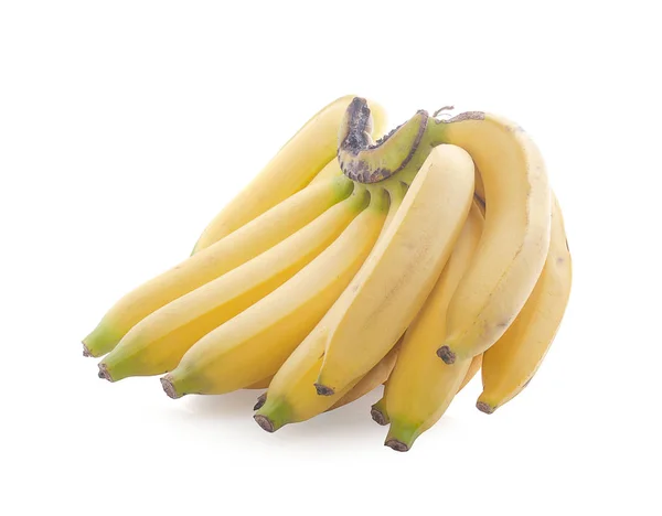 Ferske Modne Bananer Hvit Bakgrunn – stockfoto