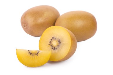 altın kivi beyaz arkaplanda izole