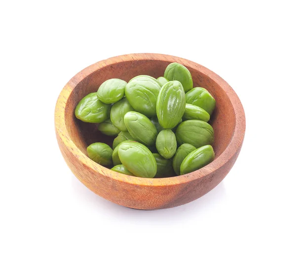 Parkia Speciosa Zaden Sato Zaden Bittere Bean Geïsoleerd Een Witte — Stockfoto