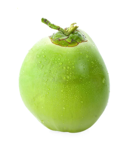 Капля Зеленого Кокоса Белом Фоне — стоковое фото