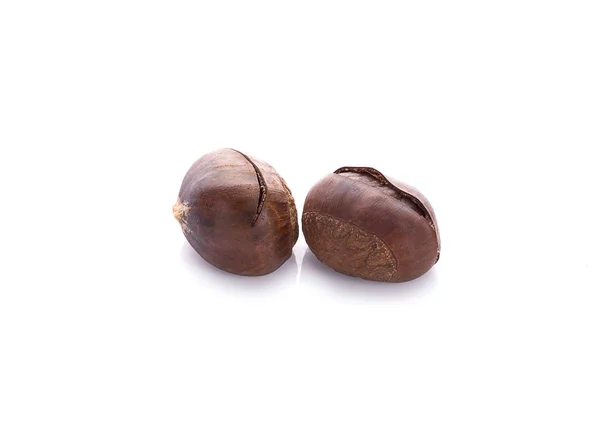 Castagne Sfondo Bianco — Foto Stock