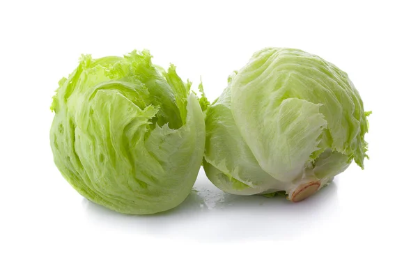 Beyaz Arkaplanda Yeşil Buzdağı Marulu