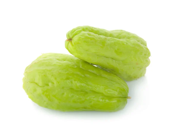 Chayote Isolato Sfondo Bianco — Foto Stock