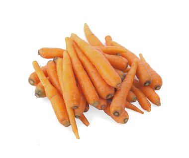 Beyaz arka plan üzerinde izole bebek havuç