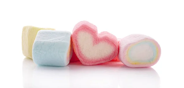 Caramelos Malvaviscos Coloridos Aislados Sobre Fondo Blanco —  Fotos de Stock
