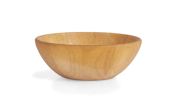 Wood Bowl White Background — Stock Photo, Image