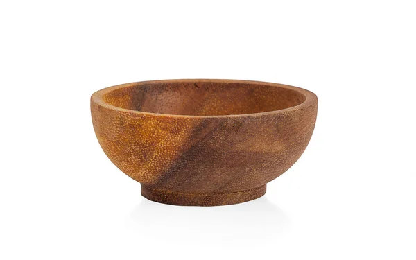 Wooden Bowl White Background — Stock Photo, Image