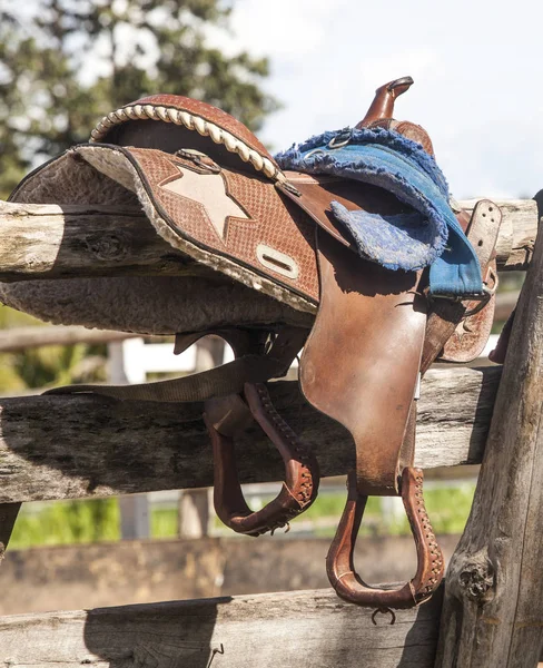 Saddle Saddle Cloth Timber Frame — Stock Photo, Image