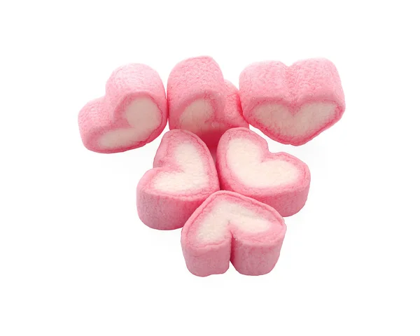 Doces Marshmallows Coloridos Isolados Fundo Branco — Fotografia de Stock