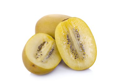 altın kivi beyaz arkaplanda izole