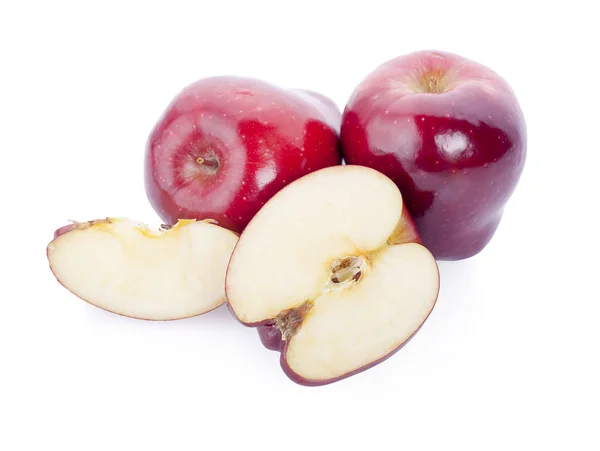 Scheiben Geschnittene Rote Köstliche Apfelpfad Isoliert — Stockfoto