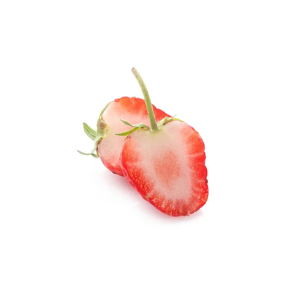 Erdbeere Isoliert Auf Weißem Hintergrund Beschneidungsweg — Stockfoto