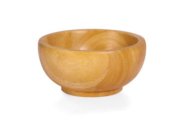 Wooden Bowl White Background — Stock Photo, Image