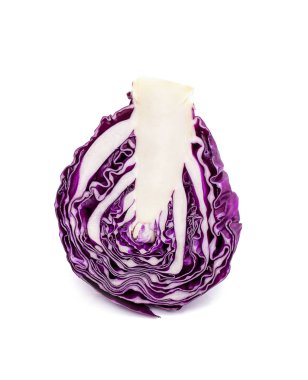 Mor lahana beyaz arkaplanda izole edilmiş. 