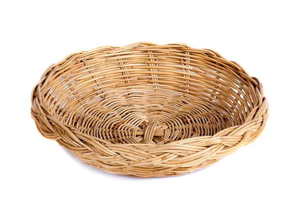 Basket Wicker Isolated White Background — Stock Photo, Image