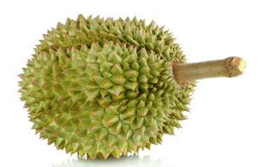 Yeşil durian beyaz arka plan üzerinde izole kapatmak.