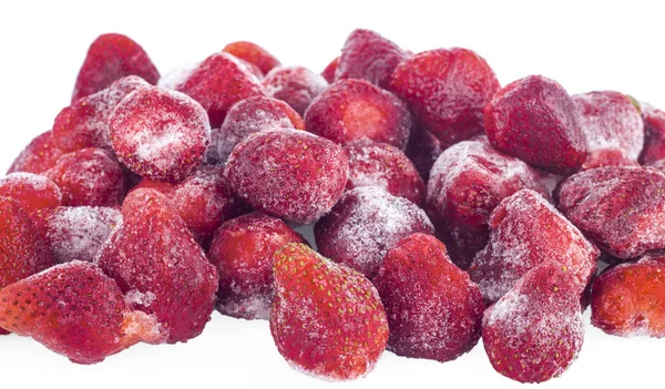 Fresas Congeladas Aislado Fondo — Foto de Stock