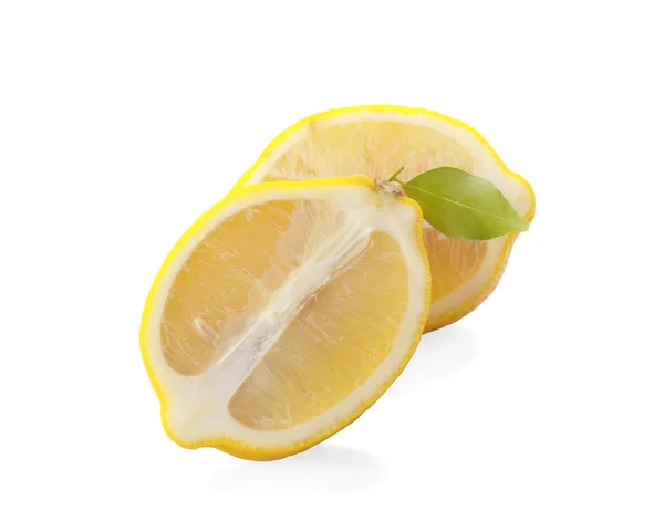 Citron Frais Isolé Sur Fond Blanc Avec Chemin Coupe — Photo