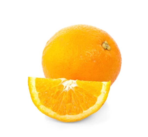 Fresh Orange Isolated White Background — Stock Photo, Image