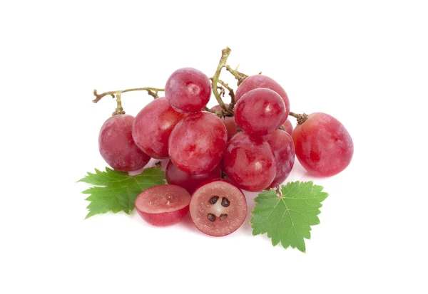 Red fresh table grapes white isolated — Stock Photo, Image