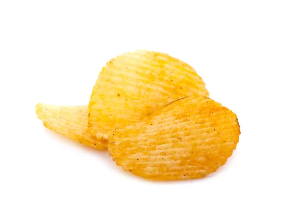 Tasty potato chips on white background — Stock Photo, Image