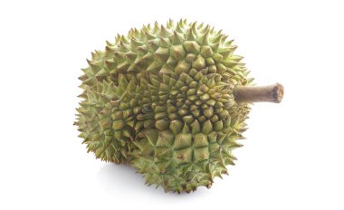 Beyaz arka plan izole taze Durian. Durian, Trop kralı