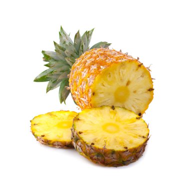 Beyaz arkaplanda izole edilmiş ananas 