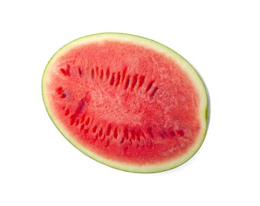 Beyaz arkaplanda izole edilmiş bir karpuz dilimi
