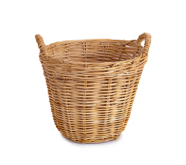 Basket wicker on isolated white background — Stock Photo, Image