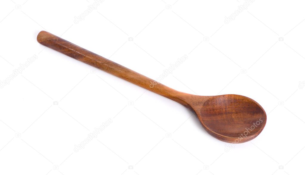 wooden spoon isolated on white background 