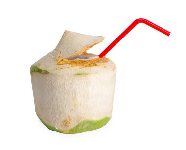 saman izole içme ile yeşil Hindistan cevizi 