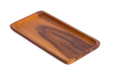 Beyaz arka planda ahşap plaka. El yapımı.