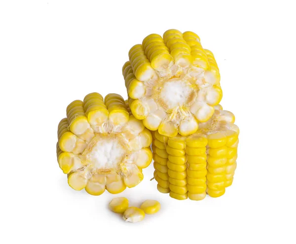Friss nyers kukorica elszigetelt fehér background — Stock Fotó