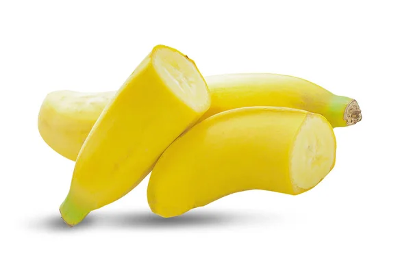 흰 배경에 분리 된 바나나 슬라이스 — 스톡 사진