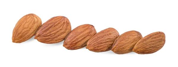 Almond nuts isolated on white background — Stock Photo, Image