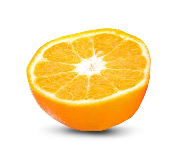 Orange. Whole and halves isolated on the white background — Stock Photo, Image