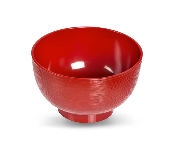 Röd skål på vit bakgrund — Stockfoto