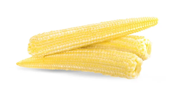 Baby corn på en vit bakgrund — Stockfoto