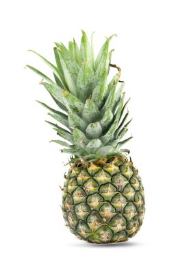 Ananas bütün ve beyaz arka plan üzerinde izole dilimleri 