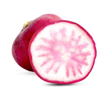 Beyaz arkaplanda küçük bahçe turpu