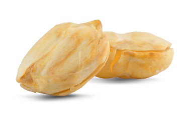 Asya palmiyesi, beyaz arka planda meyve 