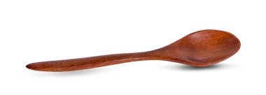 Beyaz arkaplanda izole edilmiş ahşap kaşık