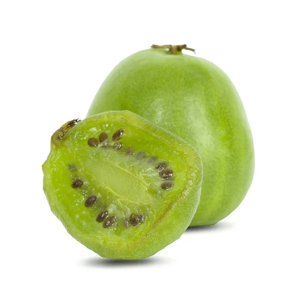 Mini kiwi bebê fruta no fundo branco — Fotografia de Stock
