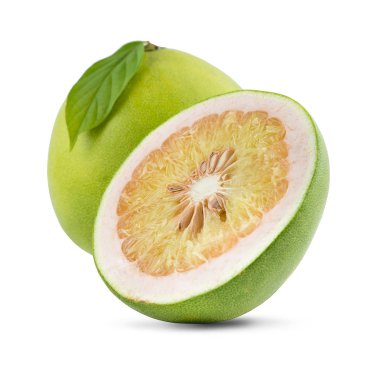 Beyaz arkaplanda izole edilmiş Tayland pomelo görüntüsü 
