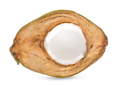 Beyaz arkaplanda yeşil hindistan cevizi izole