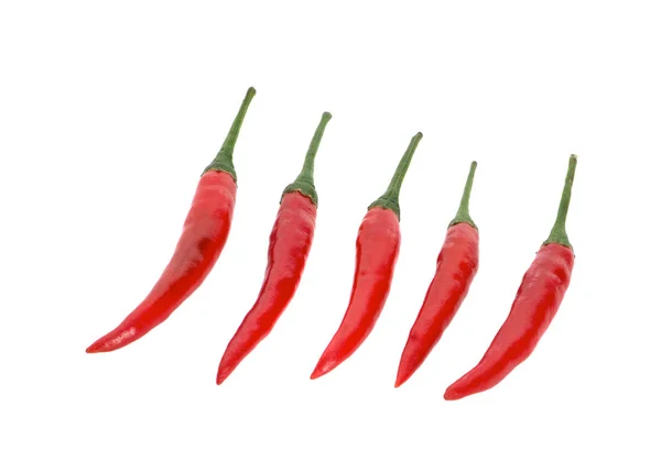 Pimentos de pimenta vermelha sobre fundo branco — Fotografia de Stock